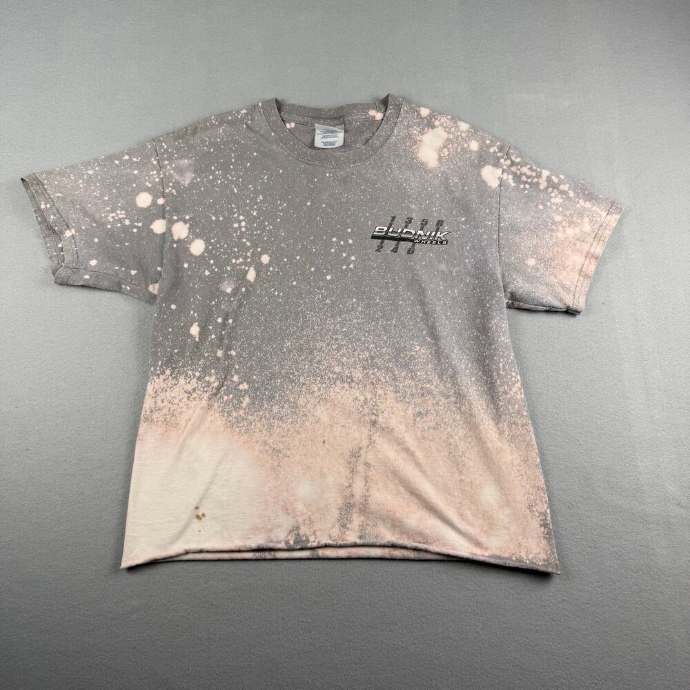 Budnik Wheels Bleached Graphic T Shirt Gray Medium
